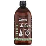 Huile de Ricin 1L, Pure et Naturelle - Barbe, Cheveux, Cils, Ongles, Peau. ...