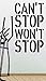 Price comparison product image Can't Stop Won't Stop - Crossfit Workout Gym Fitness Motivation Quote wall vinyl decals stickers Art Decor DIY