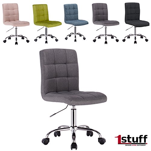 Designer Schreibtischstuhl POPART von 1stuff - hhenverstellbar und 360 drehbar - PU-Rollen streifenfrei auf Parkett, Laminat, Fliesen und PVC - Brostuhl, Schreibtischsessel, Rollhocker, Drehstuhl, Drehsessel, Arbeitsstuhl, Besprechungsstuhl, Arbeitshocker, Kchenstuhl (grau, Leinen-Mischgewebe) Designer Schreibtischstuhl POPART von 1stuff - hhenverstellbar und 360 drehbar - PU-Rollen streifenfrei auf Parkett, Laminat, Fliesen und PVC - Brostuhl, Schreibtischsessel, Rollhocker, Drehstuhl, Drehsessel, Arbeitsstuhl, Besprechungsstuhl, Arbeitshocker, Kchenstuhl (grau, Leinen-Mischgewebe)