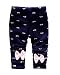 Zhuannian Baby Girls Bowknot Fleece Lining Leggings Trousers (9-12months, Navy blue bow)