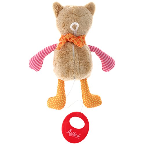 sigikid, Mädchen, Spieluhr, Stofftier Katze, Pink/Orange, 40354 - 4
