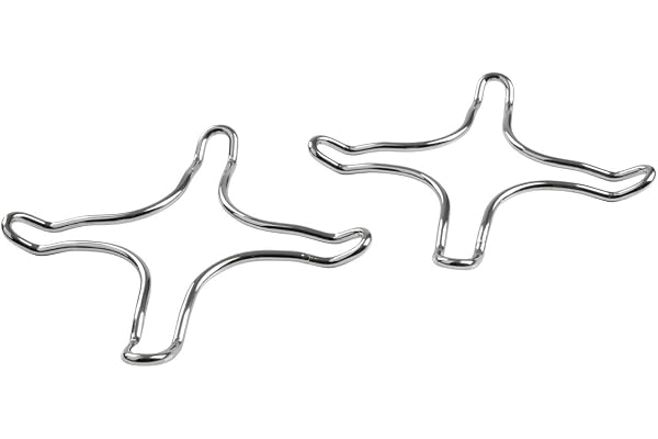 FACKELMANN Gasspisfäste gasspisfäste/förkromad kors metall, silver, ca 12,5 x 15,2 cm, 2 enheter