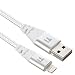 Produktbild InfoTechnica [Apple MFi Zertifiziert] Vollständig umkehrbar exquisites geflochtenes Premium Nylon Lightning Kabel,in 2 Meter Länge, High-Speed, ohne Verwickeln, vollständig umkehrbares USB-Datenkabel mit Streamline-Design in Aluminium-Legierung. Für iPhone 6s / 6 / 6 Plus / 6s Plus, iPad Pro / Air / Mini und weitere