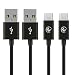 Produktbild EVOMIND USB C auf USB A 3.0 Kabel [2x1M] USB Type C Ladekabel und Datenkabel für Samsung Galaxy S8 / S9 / Note 8 / Tab S3/S4, Huawei P9 / P10 / P20, und andere Typ-C-Geräte - 2x1M Schwarz