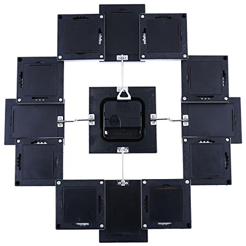 SOLEDI Bilderrahmen Wanduhr für Erinnerung von der schönen Zeit mit Ihren Familien Freunden Geliebten silbern - 5