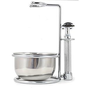 Executive Shaving Razor and Brush Stand with Lathering Bowl - Image 5