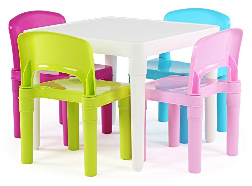 Tot Tutors Juego de Mesa Principal y 4 sillas para niños, de plástico