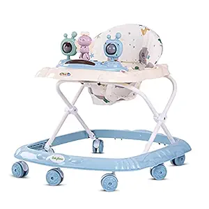 Baybee Amro Baby Walker Round Kids Walker for Babies Cycle with Adjustable Height and Musical Toy Bar Rattles and Toys Ultra Soft Seat-Activity Walker for Kid and Wheel 6 Months to 2 Years (Blue)