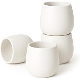 Goodwei Japanese Tea Cups - Ceramic Mugs Without Handle, Rounded Shape and Minimalist Design - Perfect for Tea, Matcha, Coffe