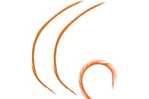 GREGORY CRAFTS & GIFTS Orange Biot Feathers x 3 - Millinery hat, fascinator, wedding decoration - long feathers