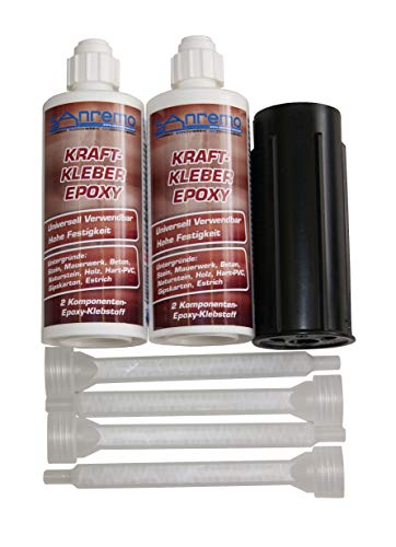 Preisvergleich Produktbild Sanremo KRAFTKLEBER EPOXY 280ml + 4 Mischdüsen + Auspressstössel 2-Komponenten Klebstoff Epoxidharz Kleber (1,39 € / 10 ml)