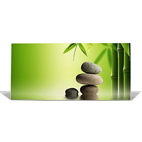 banjado - Pinnwand Magnettafel weiß 78cm x 37cm quer mit Motiv Innere Ruhe