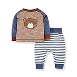  Mothercare NB IP Top and Jog 2pcs Set Chándal, ((Blue 128), 6-9 Months (Size:74) para Bebés