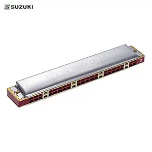 Decdeal Suzuki Study-24 24 Holes Harmonica Tremolo Key of C with Cleaning Cloth Box Musical Instrument for Beginner Student