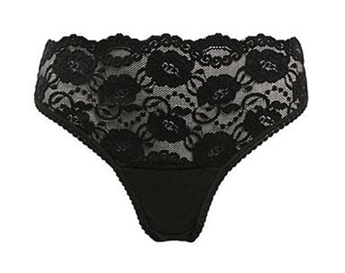 Carriwell Lace Stretch Panties G-String (Extra Large, Black)