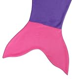 YiZYiF Handgemachte Meerjungfrau Fischschwanz Decke Fleecedecke Strick Sofadecke Mermaid Tail Blanket für Baby Kinder Damen, Alle Jahreszeiten Schlafsacke - 6