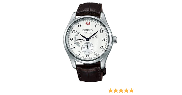 SEIKO Presage SPB041J1 multifunzionale in pelle uomo Argento : Amazon.it:  Orologi