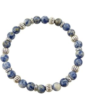 Sunsara Traumsteinshop Edelstein Sternzeichen Armband - Schütze - Sodalith - mit silberfarbenen Tibet Perlen,...