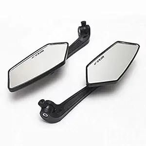 Koso Motorcycle Universal Rear View Side Mirror (Pair - Right, Left) Fancy 5 Edge Mirror for All Bikes