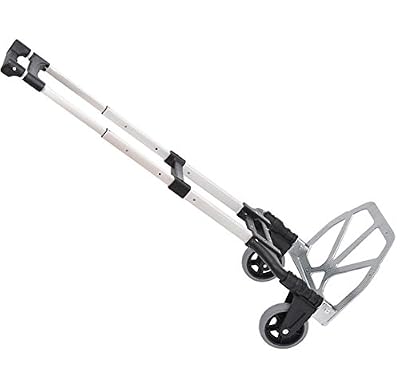 Homcom Chariot Diable Pliable Leger telescopique Charge 70kg en Aluminium Argent-Noir