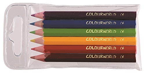 480 Packs 6 KIDS CHILDRENS MINI HALF LENGTH COLOURING PENCILS PARTY BAG FILLER