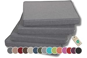gutekissen Coussin de Chaise Coussin d'assise pour chaises/bancs pour la Maison et Le Jardin Coussin de Jardin Coussin d'assise Plusieurs Couleurs FK5 (45x45, Gris, 4)