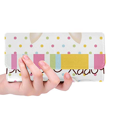 Preisvergleich Produktbild Einzigartige benutzerdefinierte abstrakt fröhliche Ostern spezielle objekte Frauen Trifold Brieftasche Lange geldbörse kreditkarteninhaber Fall Handtasche