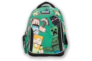 BIOWORLD Minecraft Premium plecak szkolny dla dzieci w formacie A4, NIEBIESKI, Rozmiar uniwersalny