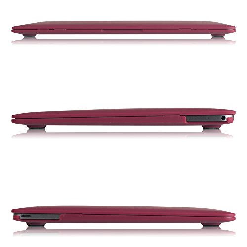 iDOO MacBook Schutzh  lle   Hard Case Cover Laptop H  lle  F  r MacBook 12 Zoll Retina  A1534  - matt  Weinrot