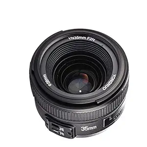 YONGNUO YN35mm F2 Lens 1:2 AF/MF Wide-Angle Fixed/Prime Auto Focus Lens for Nikon DSLR Cameras- Black