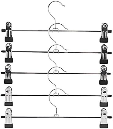 5 x Strong Metal Clip Hangers Clothes Chrome Coat Waistband Trouser Skirt 30cm.