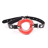 Triplsun Open Breathable Mouth Gág Women's Black Faux Leather Accessories