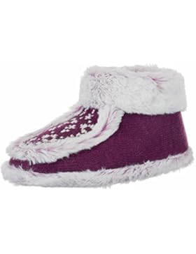 Damen Hausschuhe Hüttenstiefel Flausch gefüttert mit rutschfester Sohle