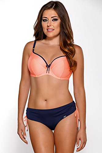 Ava SK-64 Bikini Oberteil Dame Bademode Seitenstäbchen Musterlos Regulierbar Neon Setteil EU - 3