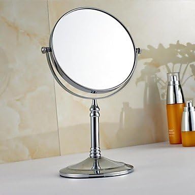 360 Degree Rotating 3X Magnifying Chrome Finish Round 8 Inch Solid Brass Cosmetic Mirror