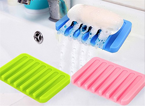 EP Selbstleerend Silikon Dusche Seifenschale , Seifenhalter, Seifenablage (4 pcs colors) - 2
