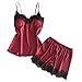 Produktbild Lialbert Spitze-Schlafanzug-Damen,Satin Kurzer Pyjama Frauen NachtwäSche Dessous-Sets Morgenmantel Nachthemd