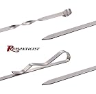 Romanticist Flache Metall Grill Spieße – 42 cm Edelstahl Grillen BBQ Stick Spieße mit Basting Pastry Pinsel – Bild 3