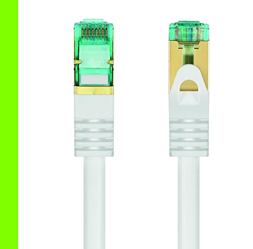 adaptare AD-67423 RJ45 Ethernet-Netzwerkkabel (S/FTP, PIMF, CCA AWG26/7), mit Cat7 Rohkabel 20,0 m, weiß - 2