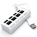 Produktbild Leneom store Robustes Material 4 Port USB Hub LED Hub USB 2.0 Hub 4 Port mit EIN- / Aus-Schalter LED Hub für PC Laptop Notebook