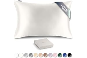 RENESSY Funda de Almohada de Seda Orgánica 50x70 cm - 100% Seda de Morera Orgánica, 22 Momme, Naturalmente Hipoalergénica, Promueve la Salud del Cabello y la Piel, 1 Pieza (Seda Natural Marfil)