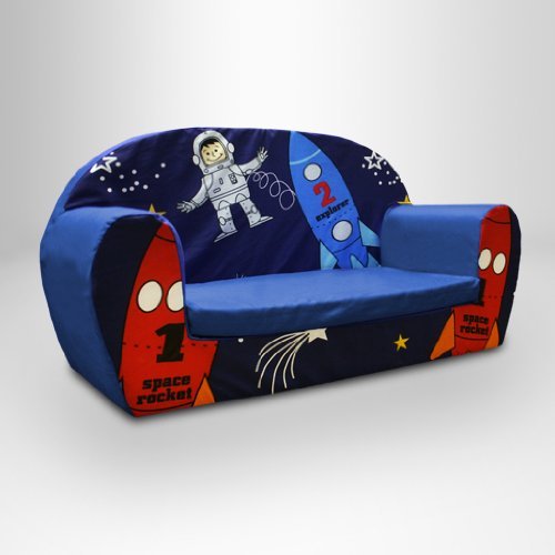 Shopisfy Children's Furniture Round Foam Mini Sofa Chair Seat - Space Boy