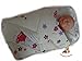 BlueberryShop Classic Swaddle Wrap/Blanket with Pillow for Newborn Baby, Green Bear on Ladder