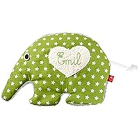Wärmekissen Baby: Ameisenbär Emil mit Sternen in grün (Körnerkissen) mit Namen - für Kinder (personalisierte geschenke)