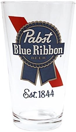 Pabst Blue Ribbon PBR Glass Set of 2 Glasses by Pabst Blue Ribbon