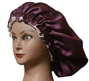 VIYANSHI Adjustable Satin Sleep Cap Hair Bonnet Double Layered Reversible for Women Protective Sleep Hairstyles (cap w1)