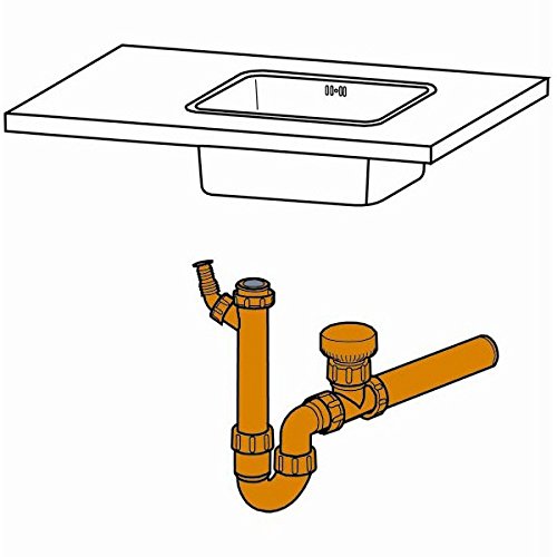 Haas Ablaufgarnitur Spülensiphon DN40 Siphon Sifon Spüle Belüfter Rohrbelüfter - 2