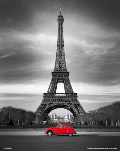 Mousepad Paris Red 2 CV Grösse 19x24 cm - EPDM-Kautschuk, fest, elastisch, abriebsicher, PVC-frei