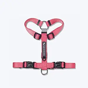 Heads Up For Tails Essentials Nylon Dog H-Harness (L, Dark Pink)