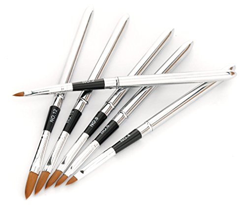 6pcs Nail Art Acrylic Cosmetic Makeup Brushes & Detachable Lid Pen Kit L422